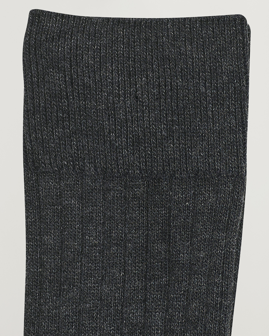 Mies | Alusvaatteet | Amanda Christensen | 3-Pack True Cotton Ribbed Socks Antracite Melange