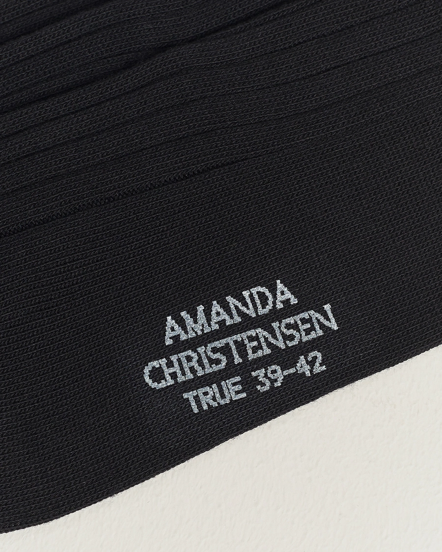 Mies |  | Amanda Christensen | 3-Pack True Cotton Ribbed Socks Black
