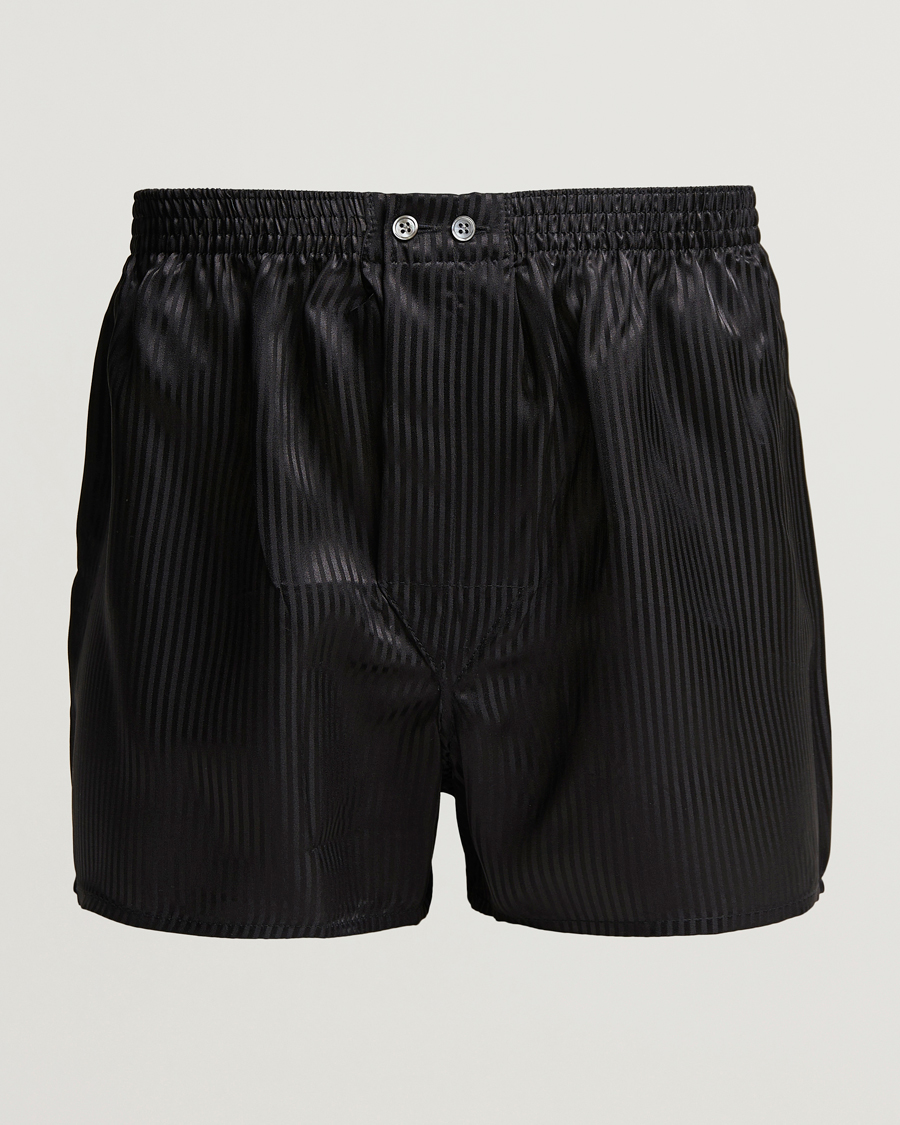 Mies |  | Derek Rose | Classic Fit Silk Boxer Shorts Black