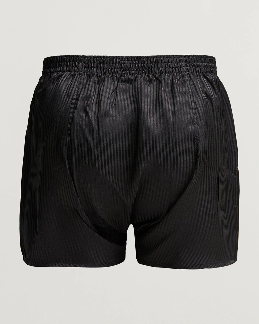 Mies | Alusvaatteet | Derek Rose | Classic Fit Silk Boxer Shorts Black