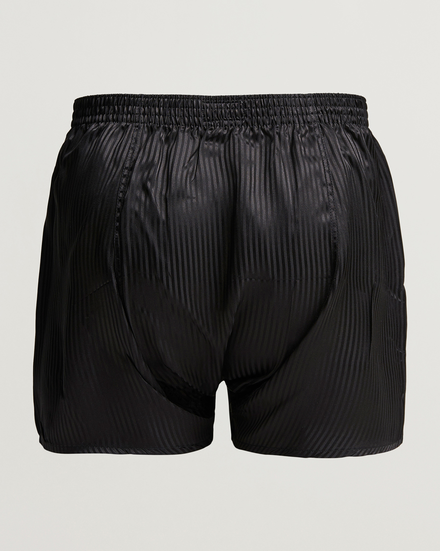 Mies | Alusvaatteet | Derek Rose | Classic Fit Silk Boxer Shorts Black