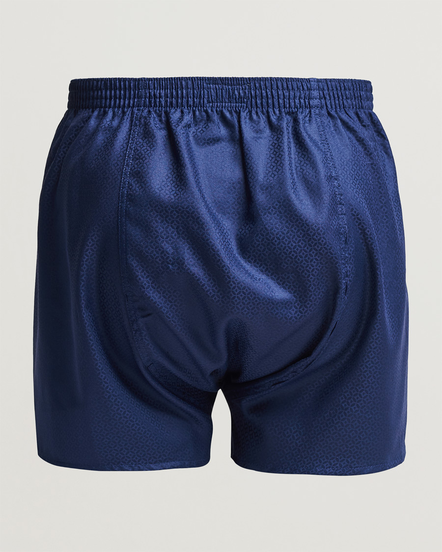 Mies |  | Derek Rose | Classic Fit Woven Cotton Boxer Shorts Navy