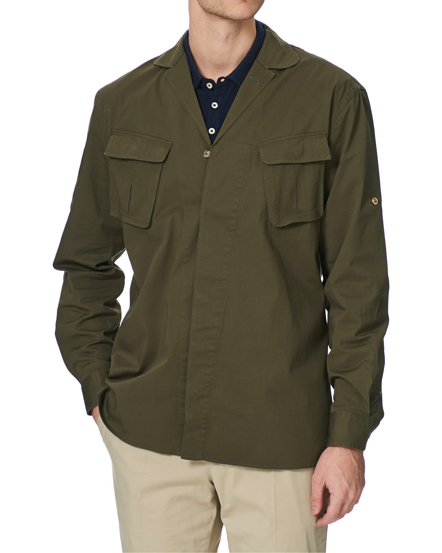 Lardini Cotton Safari Pocket Overshirt Military Green osoitteesta CareOfCar