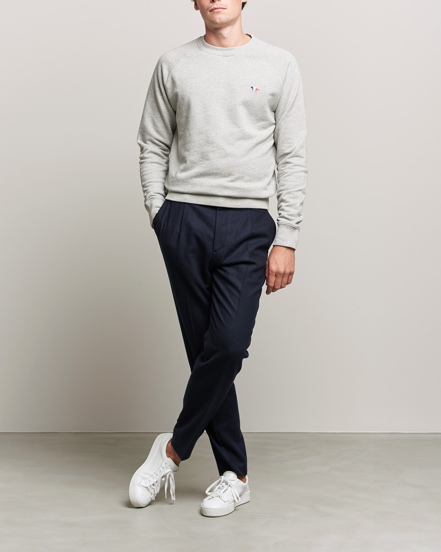 Mies | Harmaat collepuserot | Maison Kitsuné | Tricolor Fox Sweatshirt Light Grey