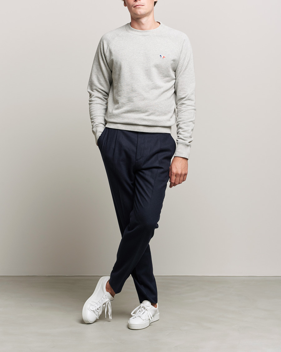 Mies | Puserot | Maison Kitsuné | Tricolor Fox Sweatshirt Grey Melange