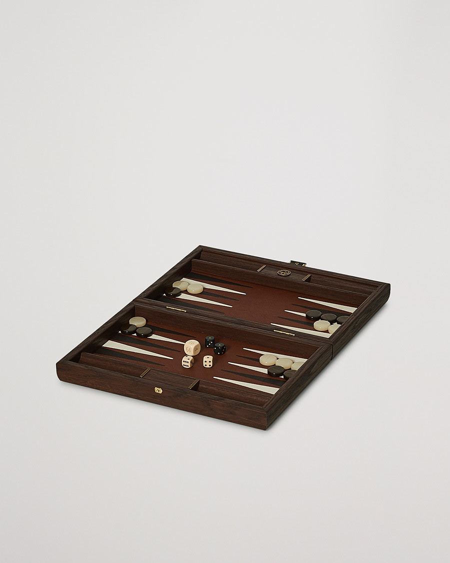Mies | Urheilu ja vapaa-aika | Manopoulos | Small Leatherette Backgammon Set Caramel Brown