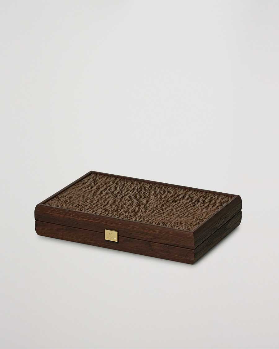 Mies | Manopoulos | Manopoulos | Small Leatherette Backgammon Set Caramel Brown
