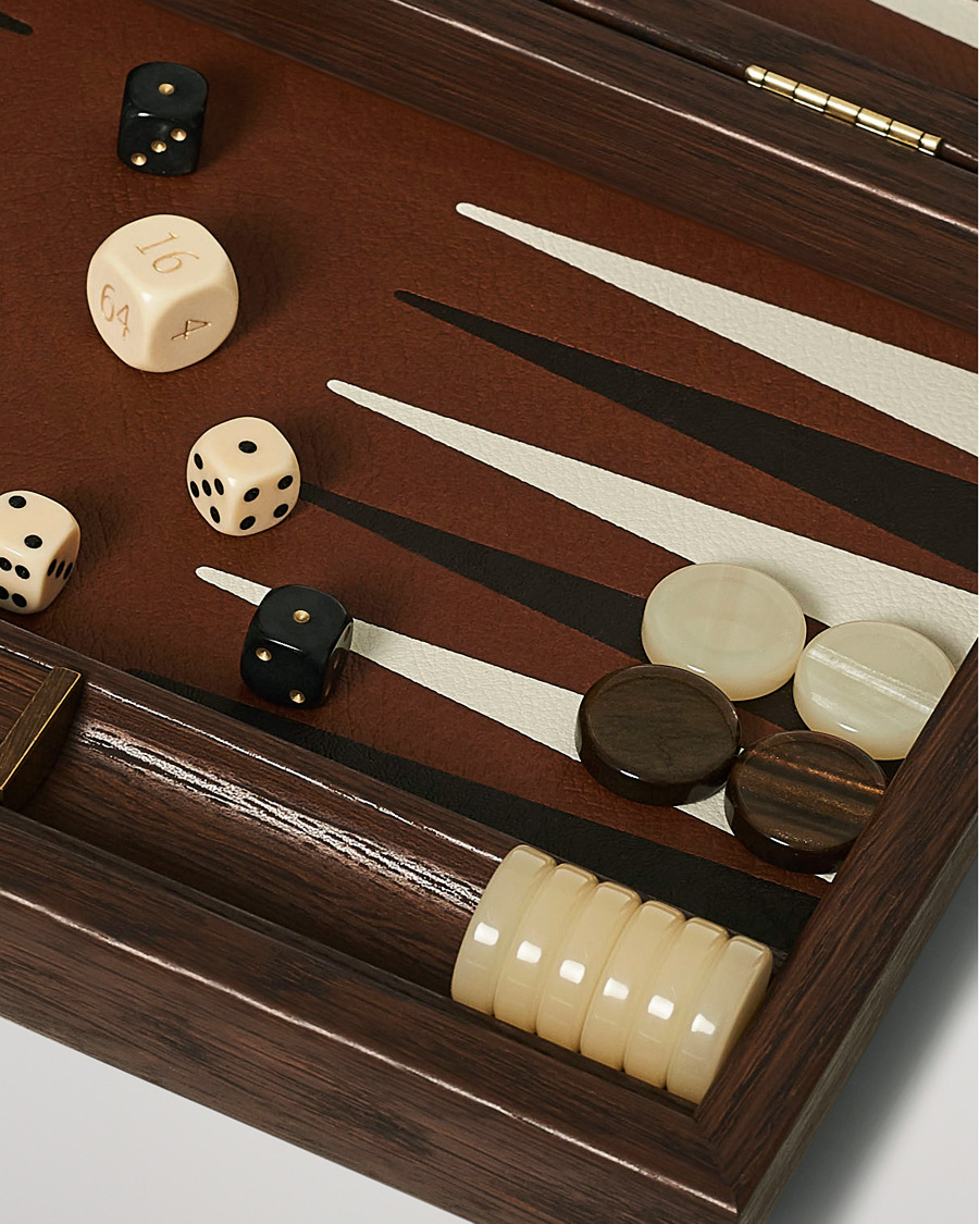 Mies | Urheilu ja vapaa-aika | Manopoulos | Small Leatherette Backgammon Set Caramel Brown