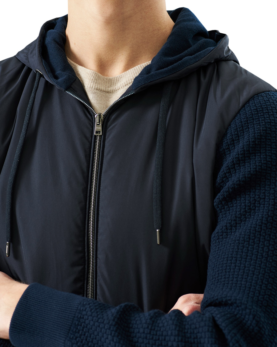 Mies | Takit | Herno | Knitted Hybrid Jacket Navy