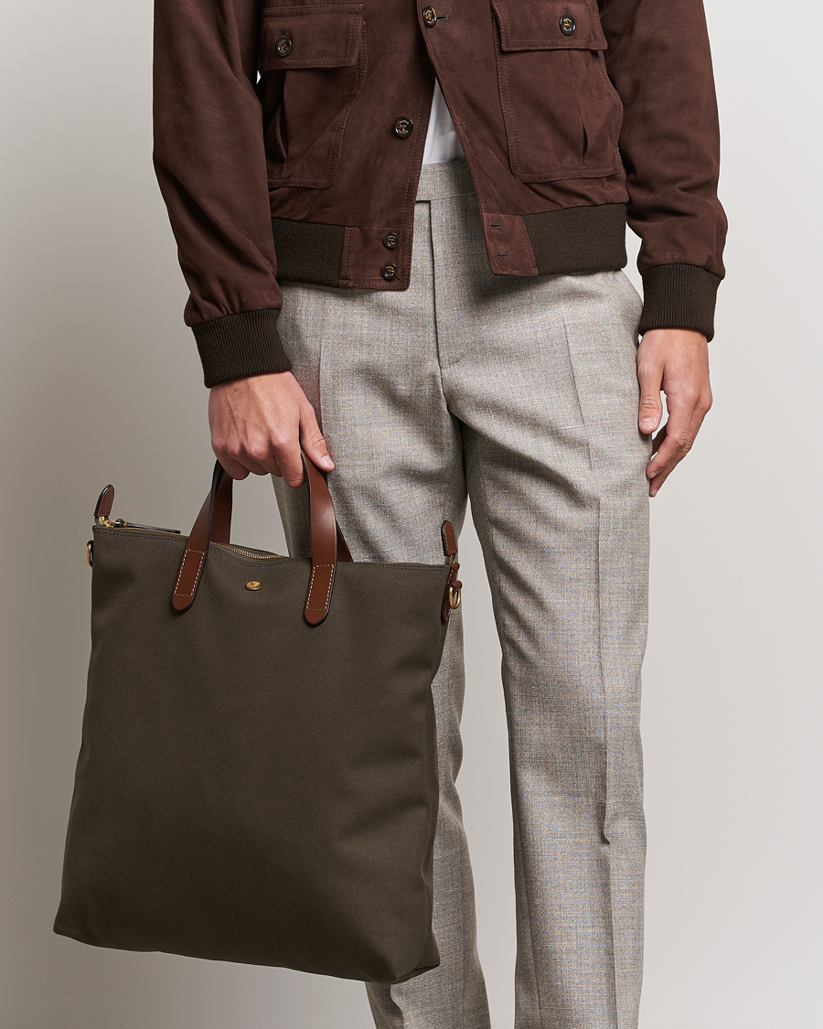 Mies | Laukut | Mismo | M/S Canvas Shopper Army/Cuoio