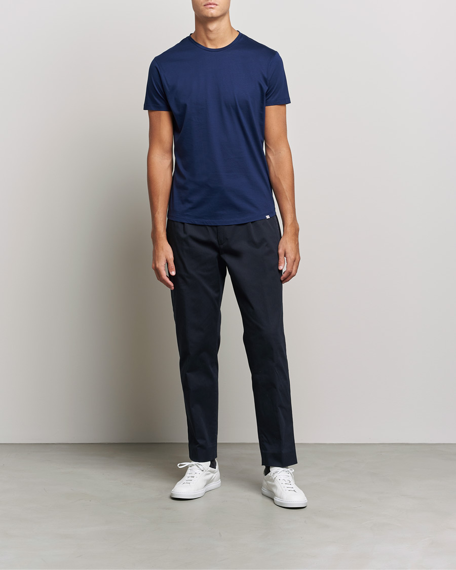 Mies | T-paidat | Orlebar Brown | OB Crew Neck Mercerised Cotton Tee Navy