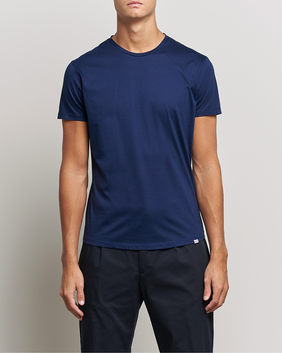 Mies | T-paidat | Orlebar Brown | OB Crew Neck Mercerised Cotton Tee Navy