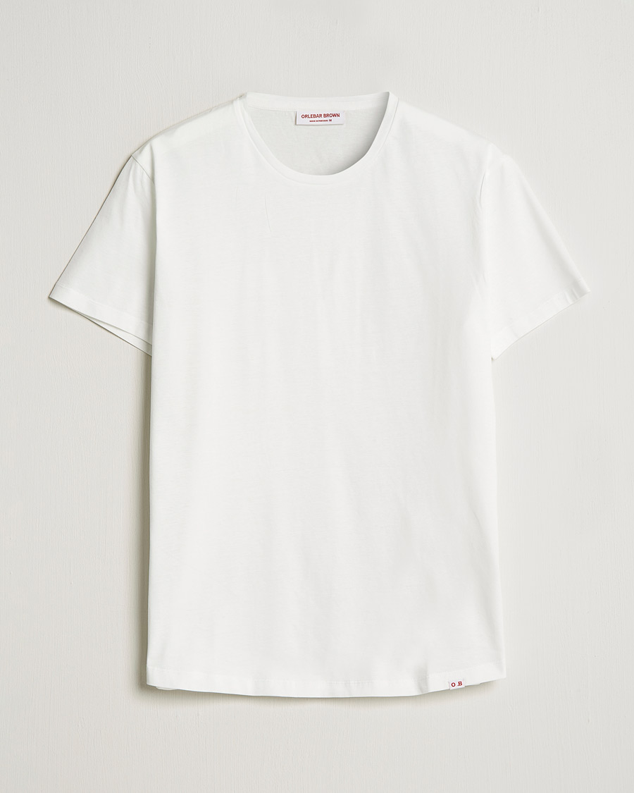 Mies | Valkoiset t-paidat | Orlebar Brown | OB Crew Neck Mercerised Cotton Tee White
