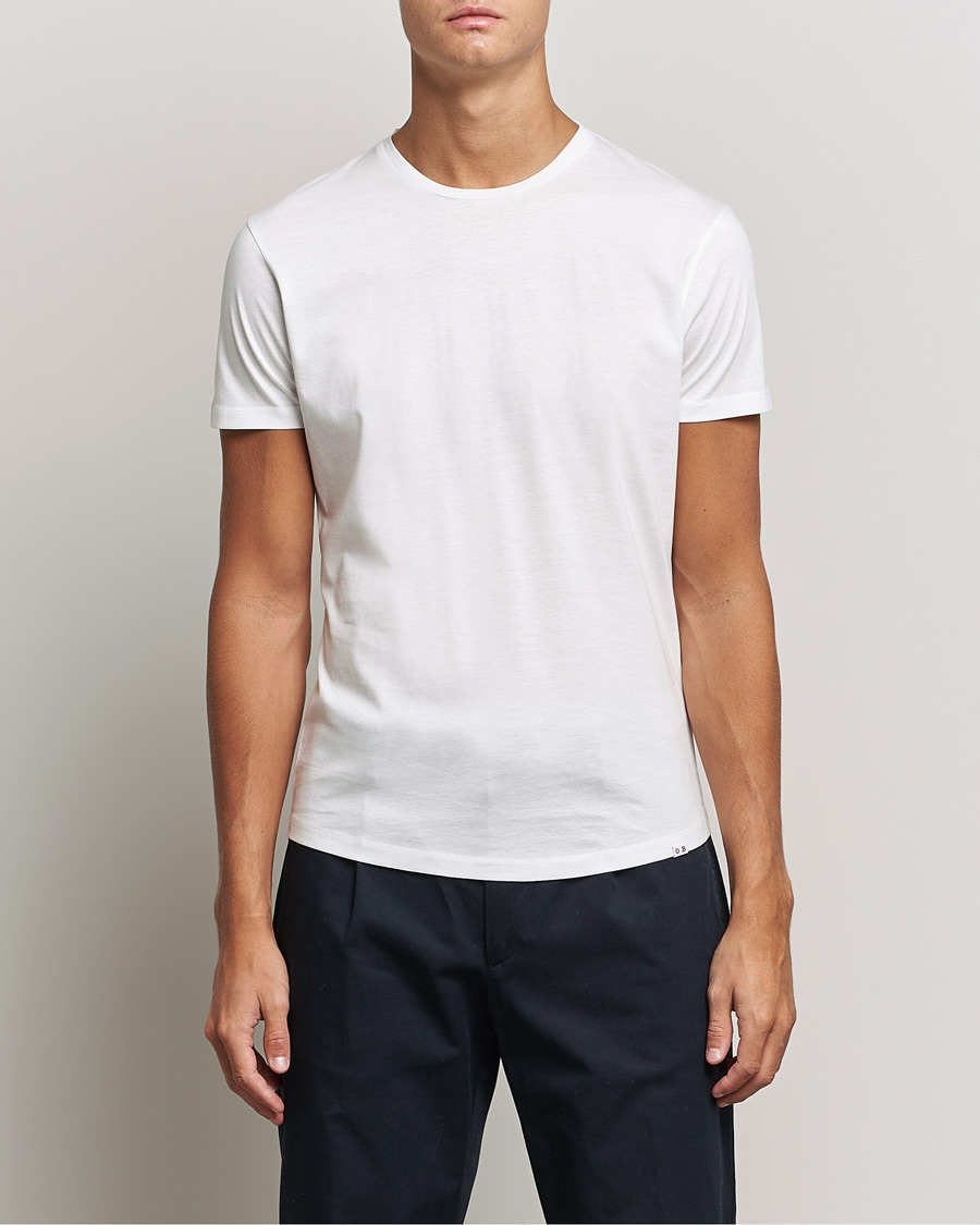 Mies | T-paidat | Orlebar Brown | OB Crew Neck Mercerised Cotton Tee White