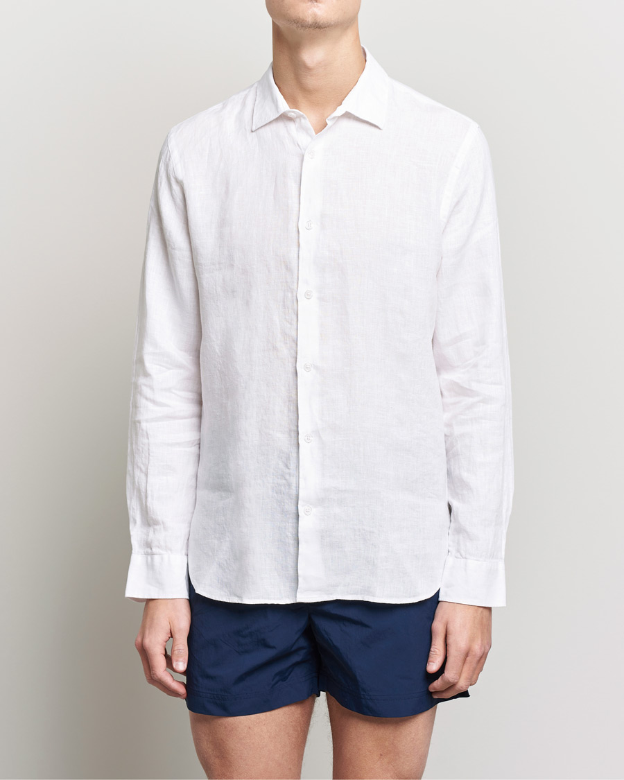 Mies | Pellavapaidat | Orlebar Brown | Giles Linen CLS Shirt White