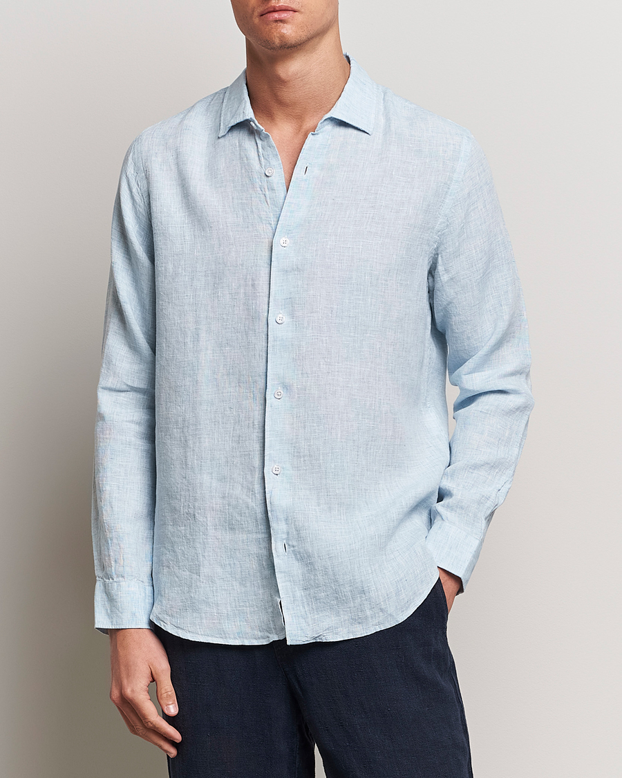 Herr | Kläder | Orlebar Brown | Giles Linen CLS Shirt Pale Blue/White