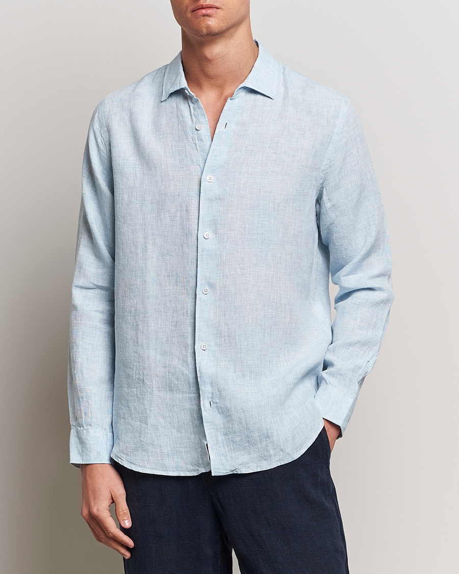 Mies | Kauluspaidat | Orlebar Brown | Giles Linen CLS Shirt Pale Blue/White