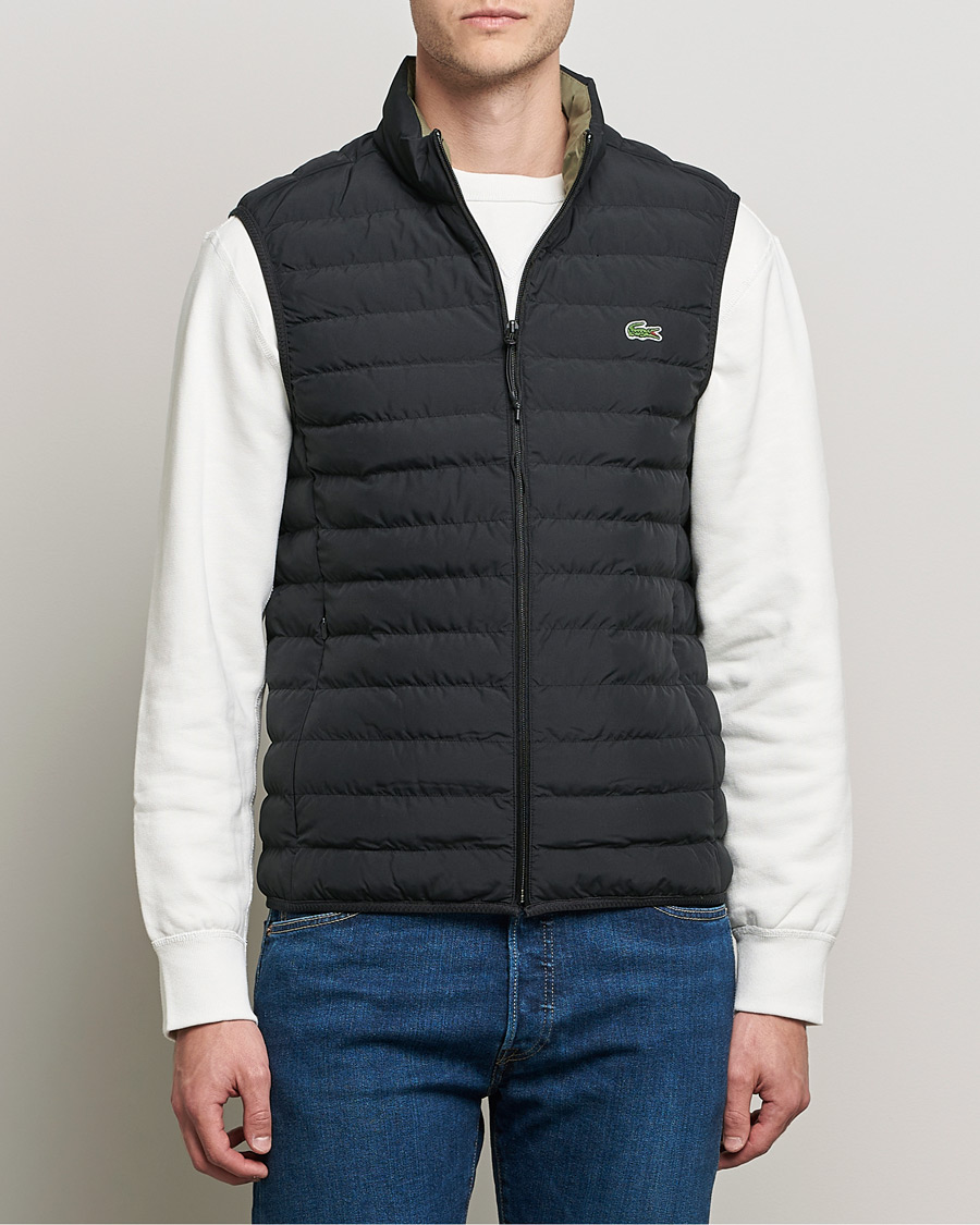 Mies |  | Lacoste | Lightweight Water-Resistant Quilted Zip Vest Black