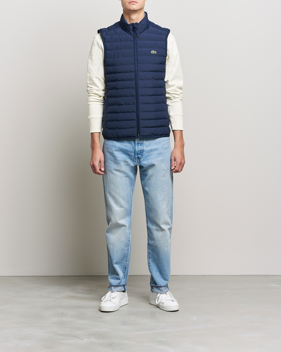 Mies | Ulkoliivit | Lacoste | Lightweight Water-Resistant Quilted Zip Vest Navy Blue