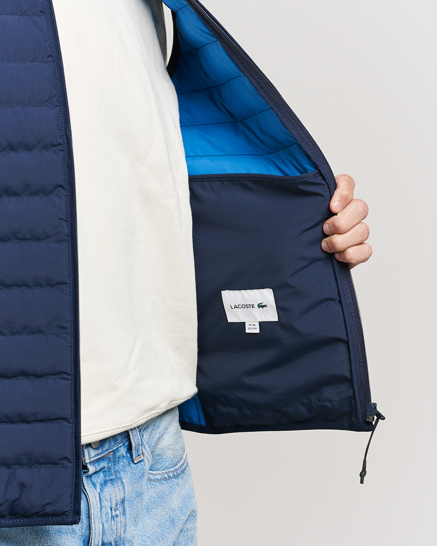 Mies | Ulkoliivit | Lacoste | Lightweight Water-Resistant Quilted Zip Vest Navy Blue