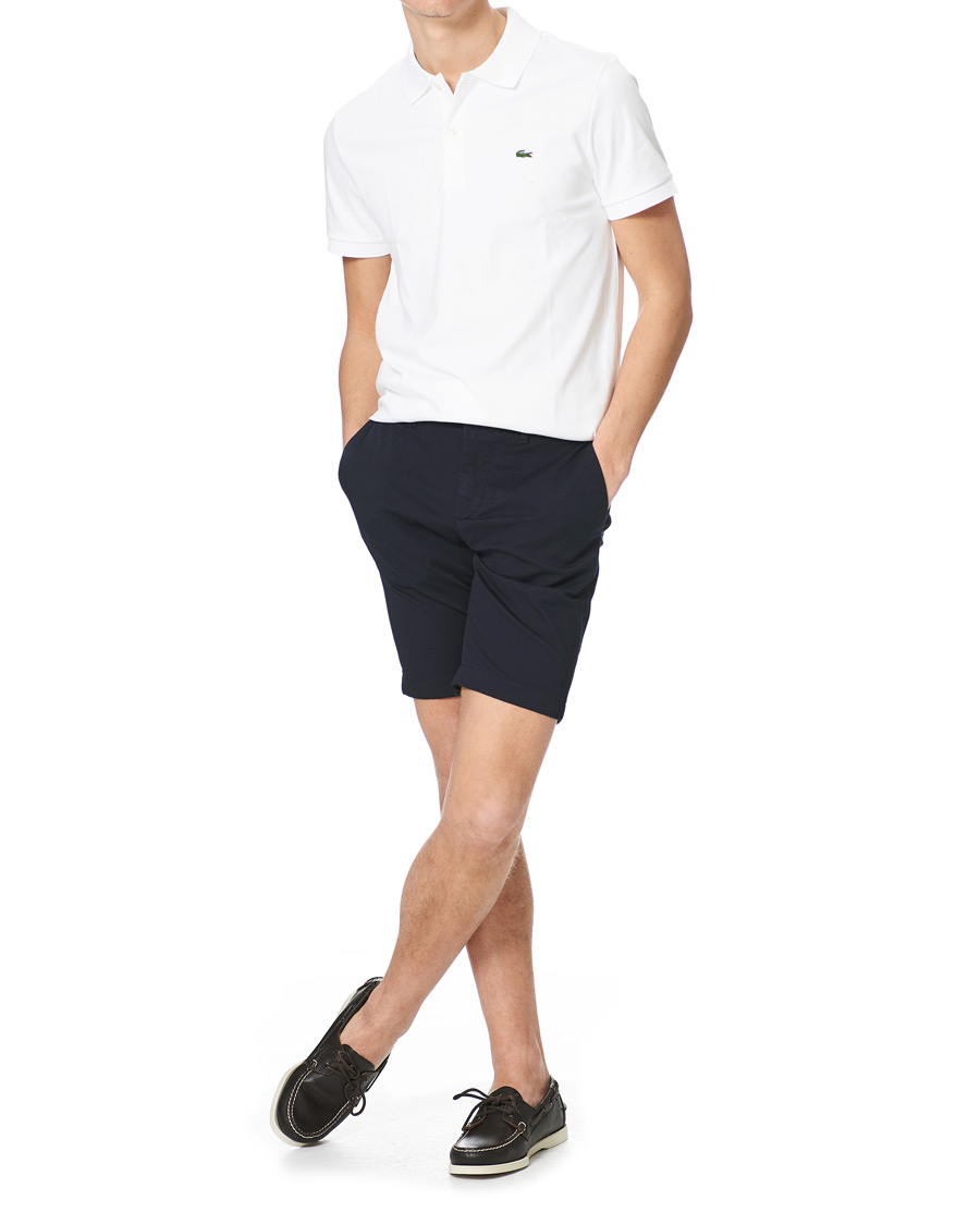 Mies | Chino-shortsit | Lacoste | Slim Fit Stretch Cotton Bermuda Shorts Navy Blue