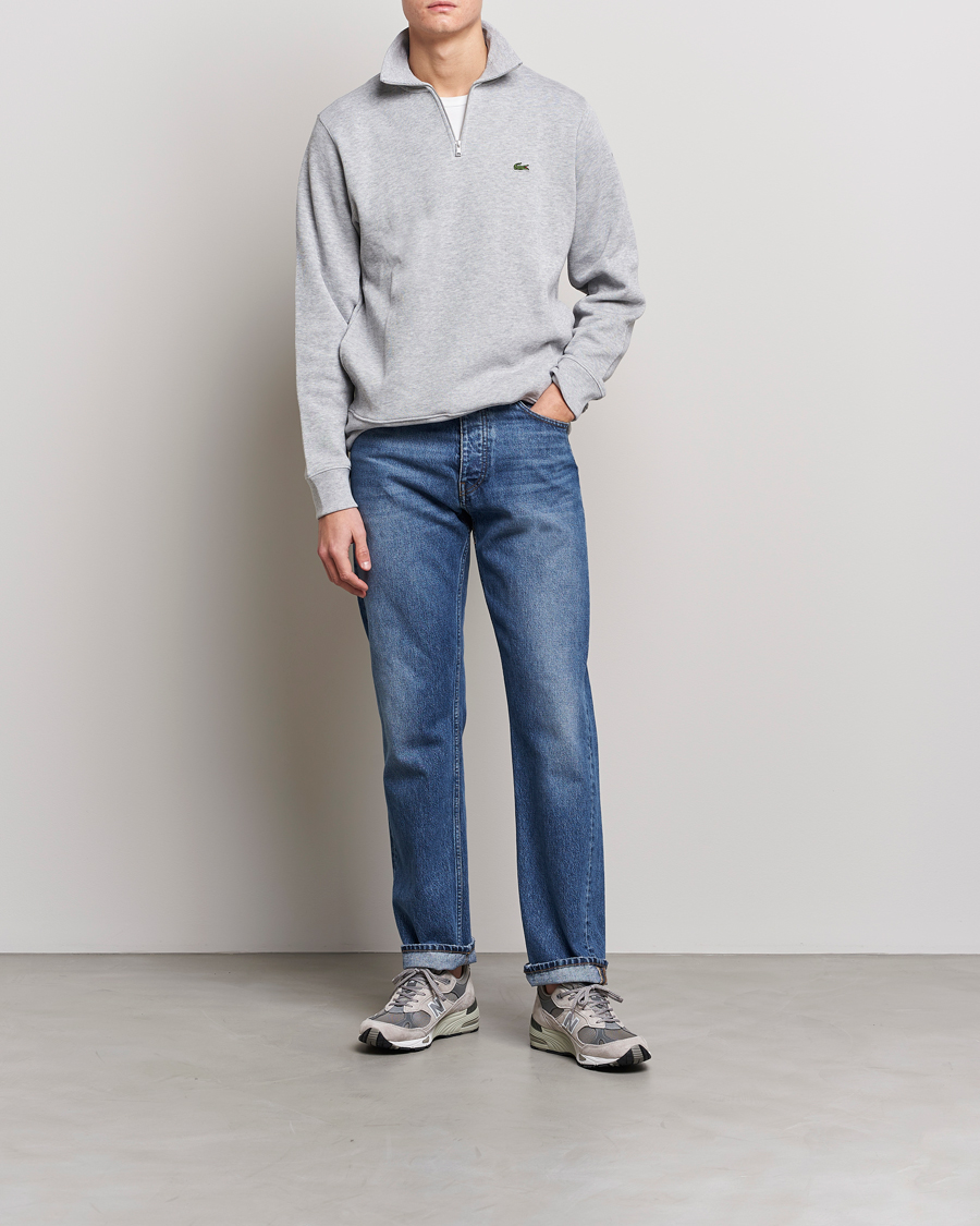 Mies | Puserot | Lacoste | Rib Interlock Half Zip Silver Chine
