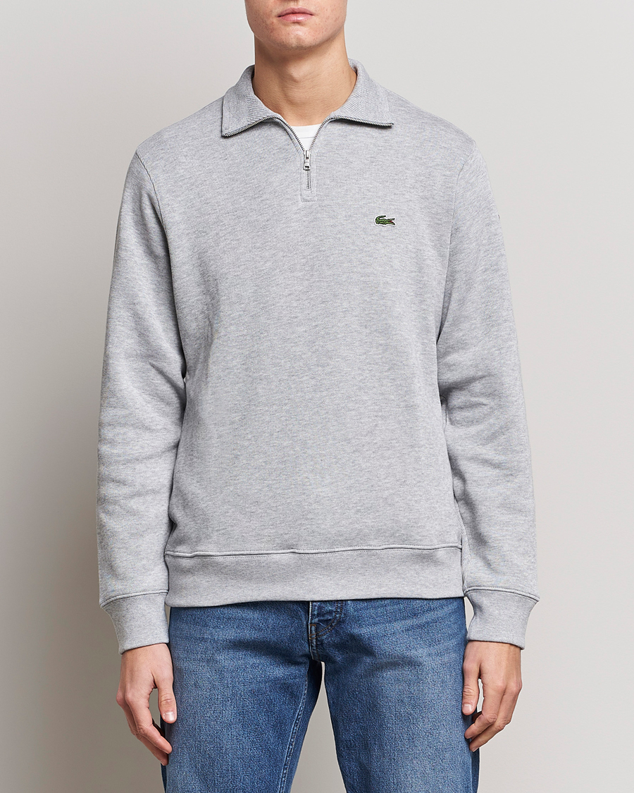 Mies | Puserot | Lacoste | Rib Interlock Half Zip Silver Chine