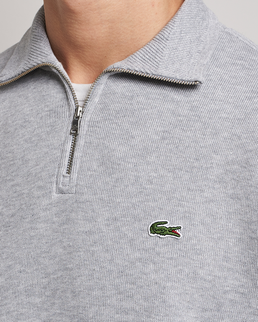Mies | Puserot | Lacoste | Rib Interlock Half Zip Silver Chine