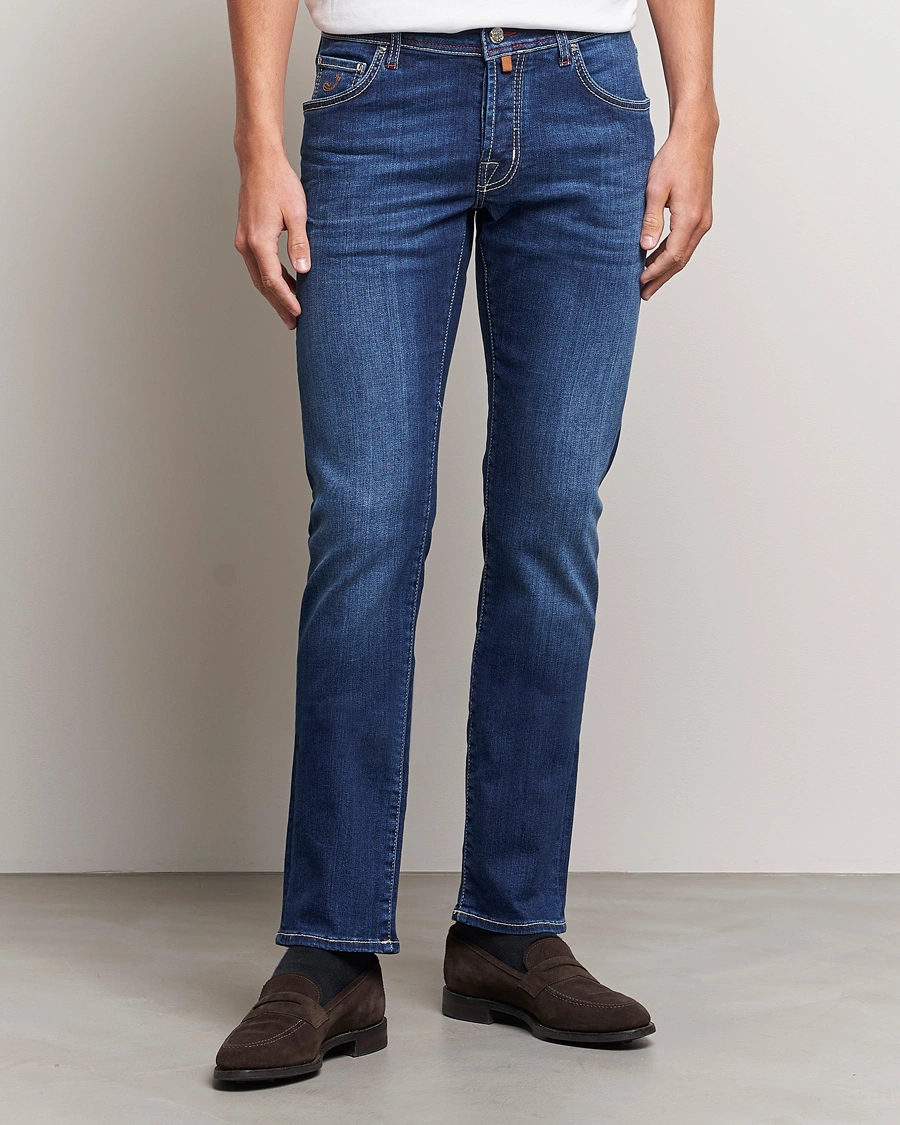 Mies | Siniset farkut | Jacob Cohën | Nick 622 Slim Fit Stretch Jeans Medium Dark