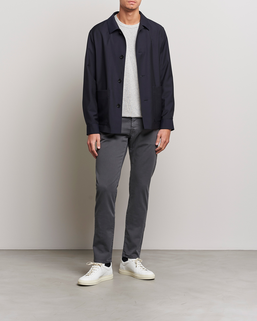 Mies | Housut | Jacob Cohën | Bard Garment Dyed Gabardine Trousers Grey