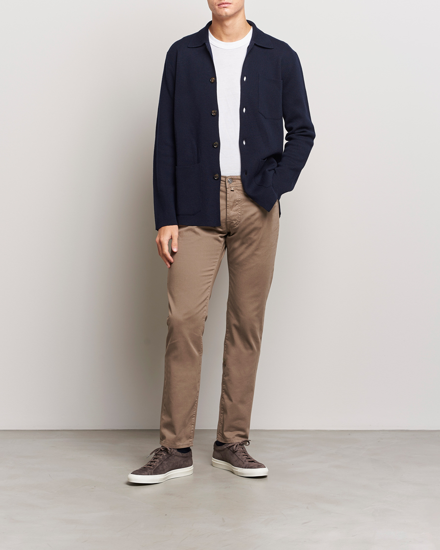 Mies | Italian Department | Jacob Cohën | Bard Garment Dyed Gabardine Trousers Khaki
