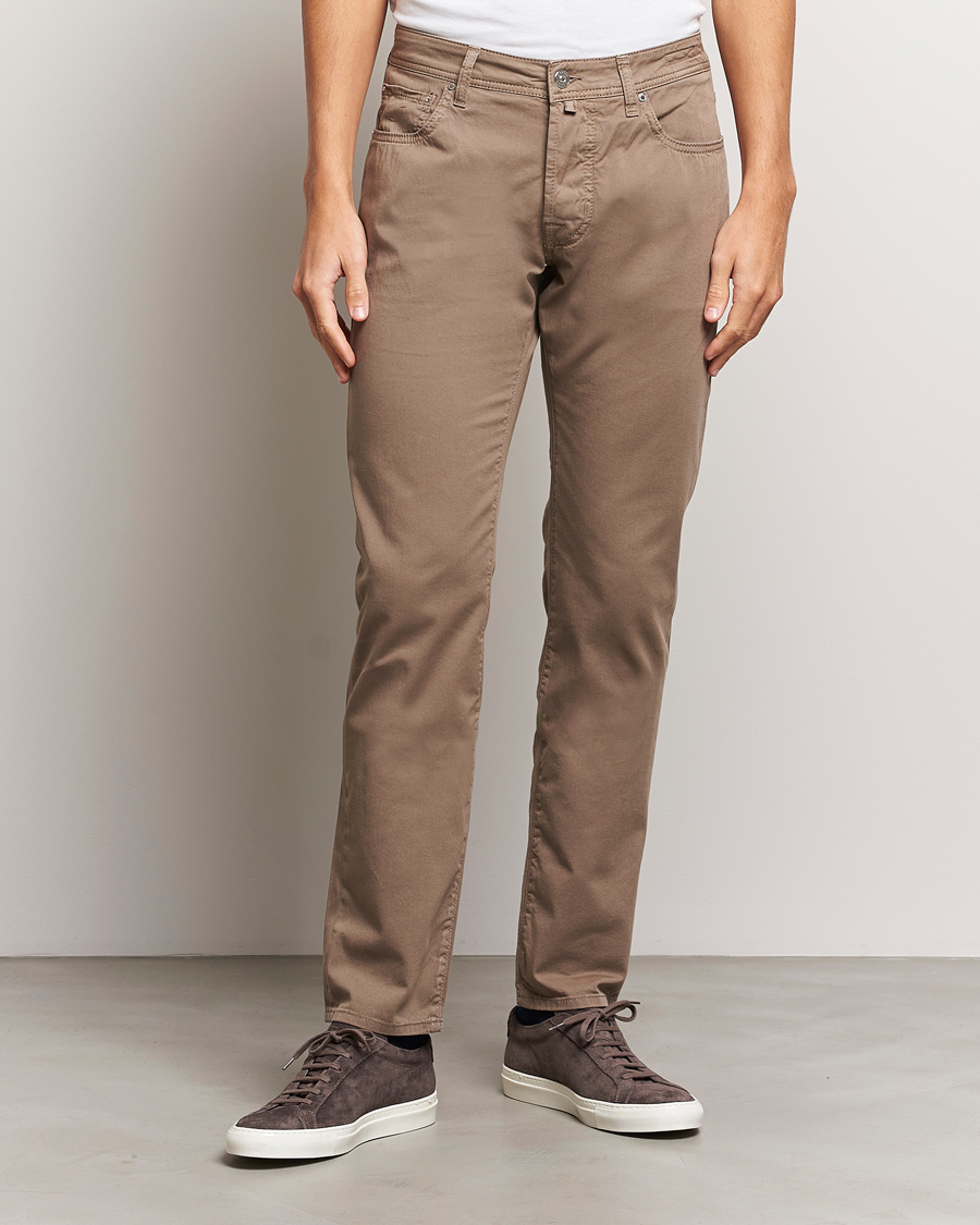 Mies | Viisitaskuhousut | Jacob Cohën | Bard Garment Dyed Gabardine Trousers Khaki