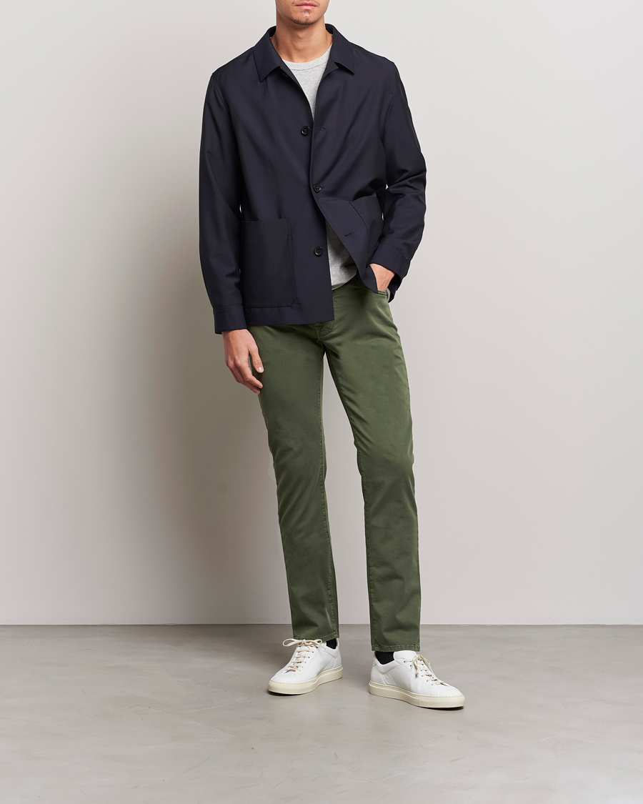 Mies | Housut | Jacob Cohën | Bard Garment Dyed Gabardine Trousers Green