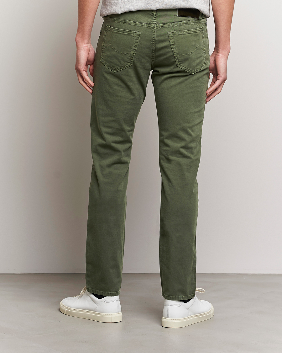 Mies | Housut | Jacob Cohën | Bard Garment Dyed Gabardine Trousers Green