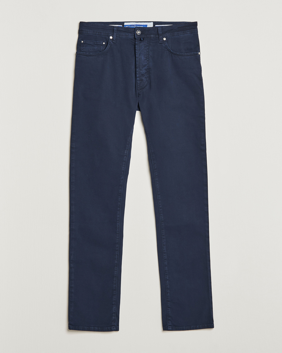 Mies | Housut | Jacob Cohën | Bard Garment Dyed Gabardine Trousers Navy