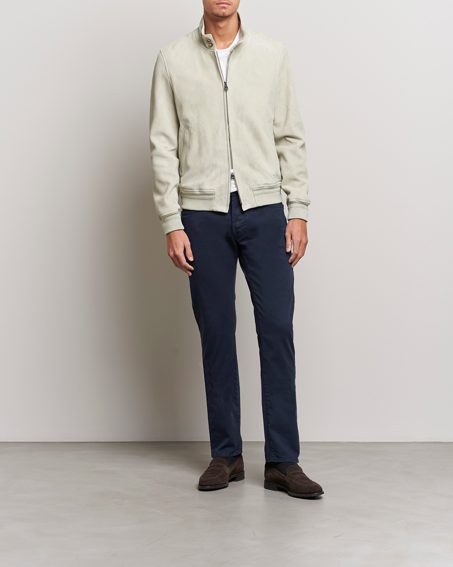 Mies | Housut | Jacob Cohën | Bard Garment Dyed Gabardine Trousers Navy
