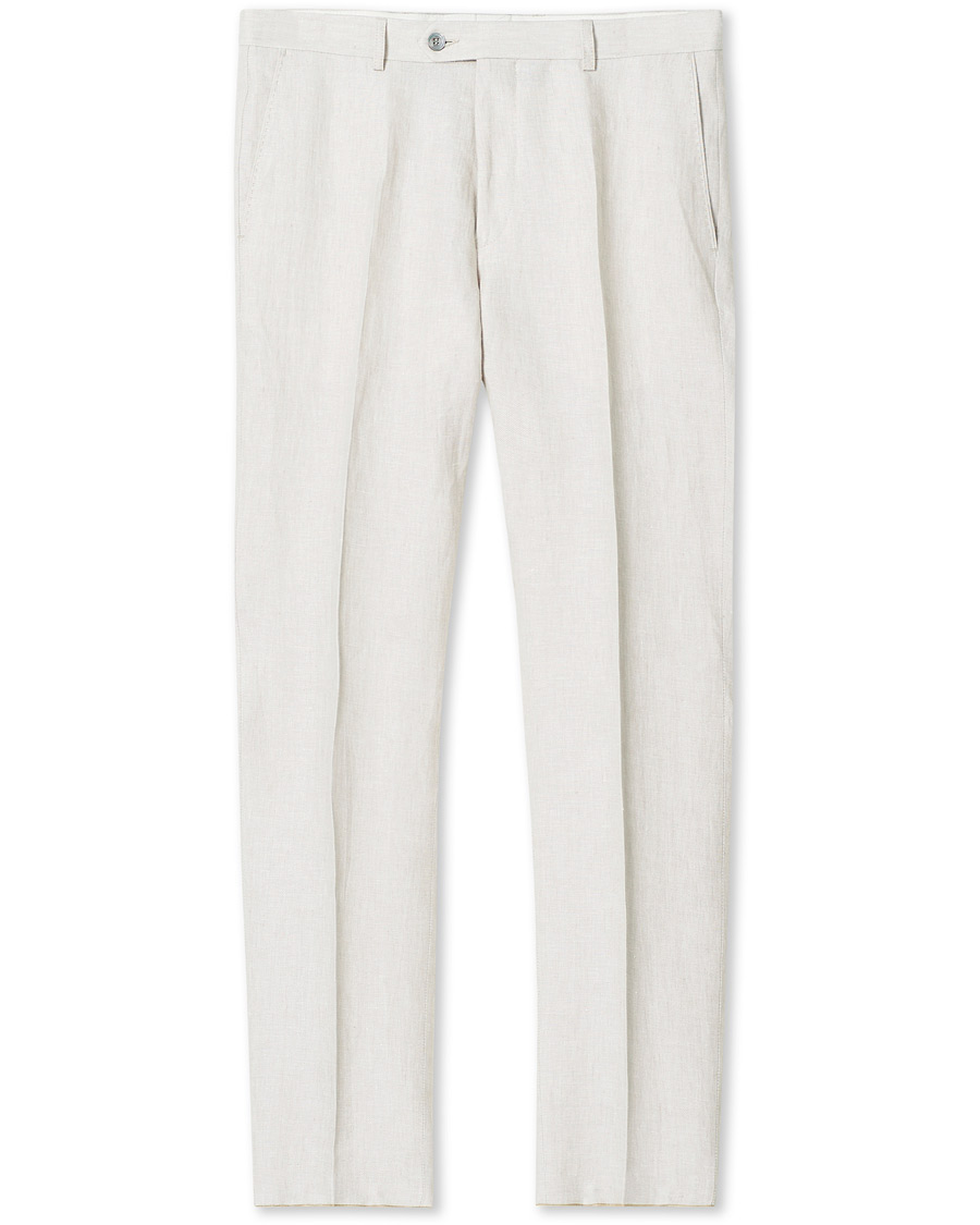 Mies | Housut | Oscar Jacobson | Denz Linen Trousers Off White