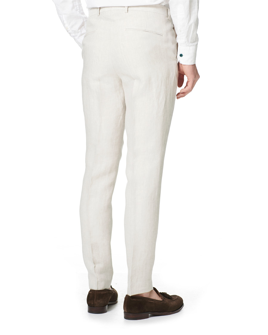 Mies | Housut | Oscar Jacobson | Denz Linen Trousers Off White