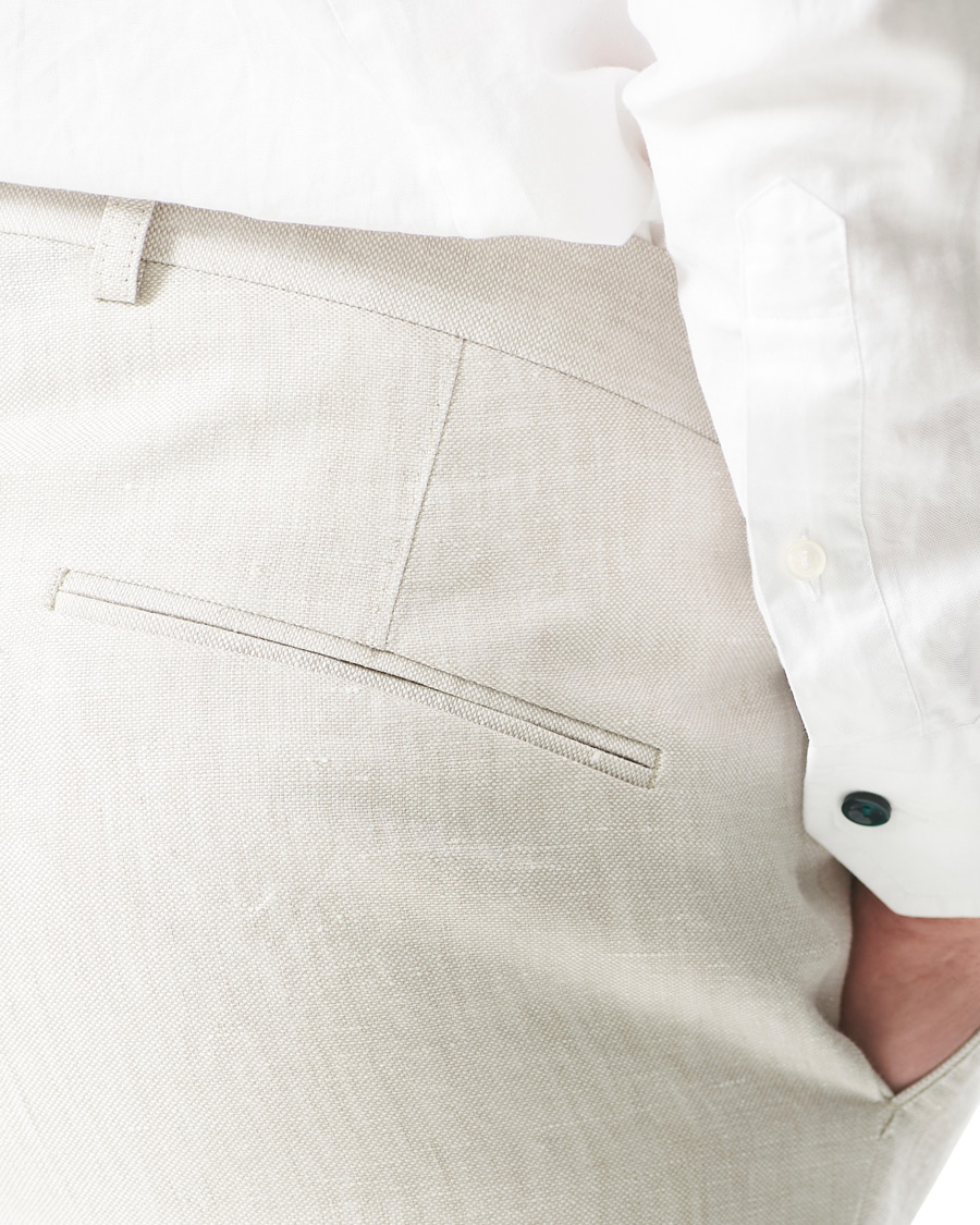 Mies | Housut | Oscar Jacobson | Denz Linen Trousers Off White