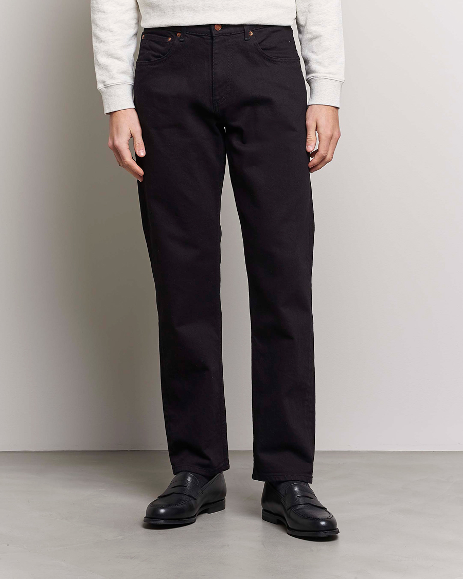 Mies | Mustat farkut | Oscar Jacobson | Johan Straight Fit Cotton Stretch Jeans Black