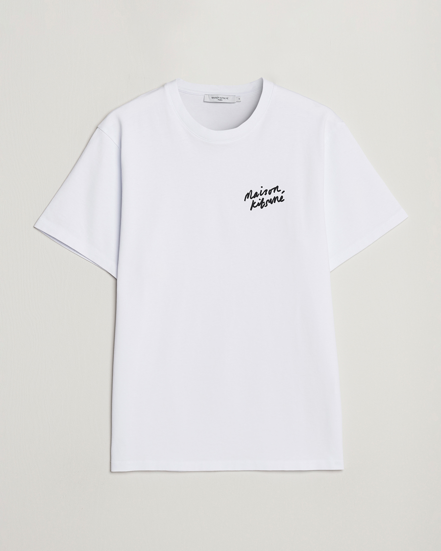 Mies | Valkoiset t-paidat | Maison Kitsuné | Mini Handwriting T-Shirt White