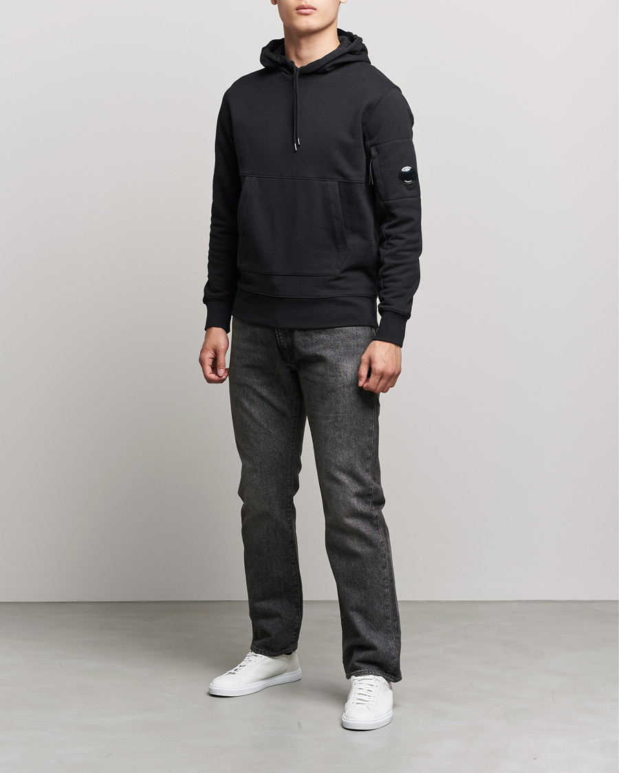 Mies | Puserot | C.P. Company | Diagonal Raised Fleece Hooded Lens Sweatshirt Black