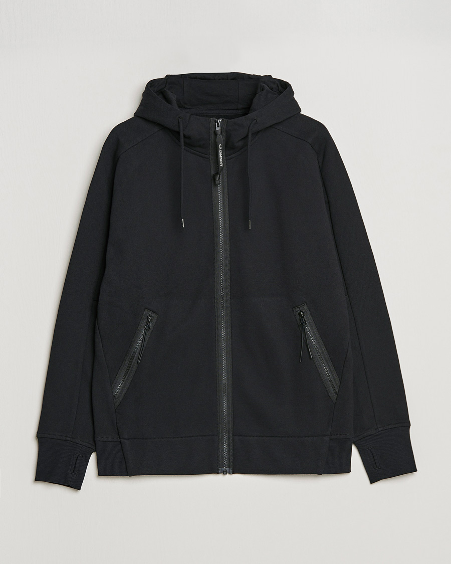 Mies | Puserot | C.P. Company | Diagonal Raised Fleece Full Zip Goggle Hoodie Black