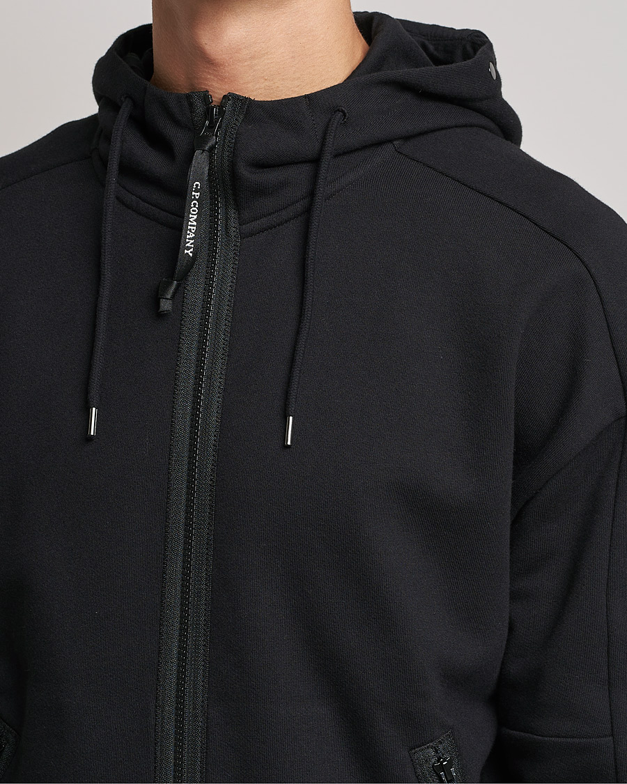 Mies | Puserot | C.P. Company | Diagonal Raised Fleece Full Zip Goggle Hoodie Black