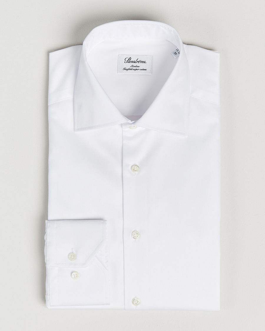 Miehet | Festive | Stenströms | Slimline Cut Away Shirt White
