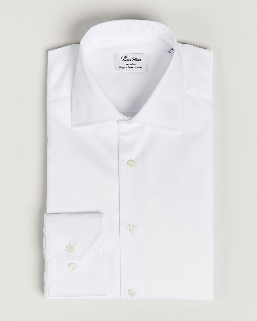 Mies | Kauluspaidat | Stenströms | Slimline Cut Away Shirt White