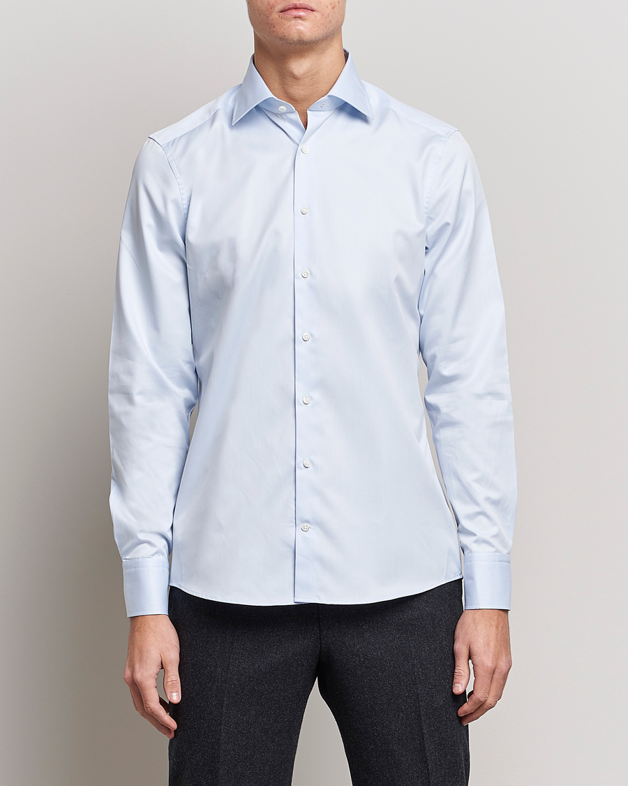 Mies | Stenströms | Stenströms | Slimline Cut Away Shirt Light Blue