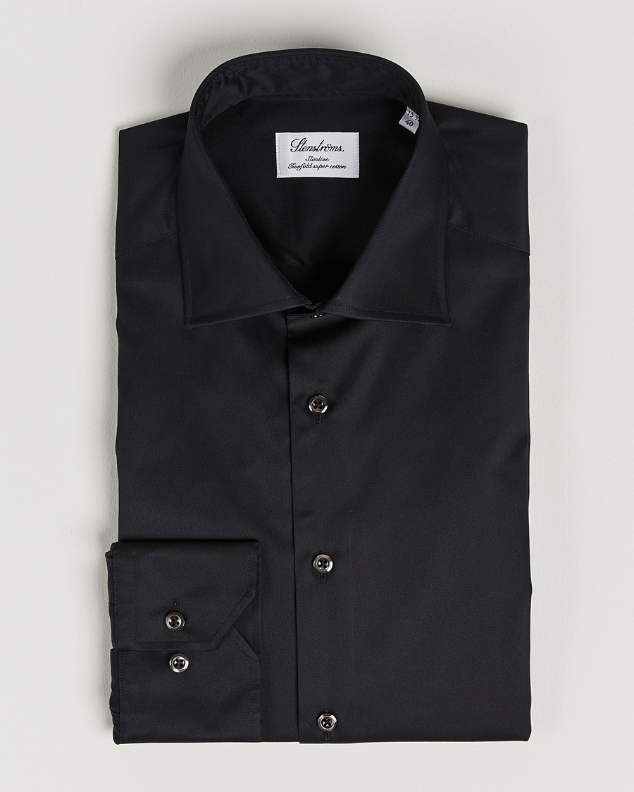 Mies |  | Stenströms | Slimline Cut Away Shirt Black