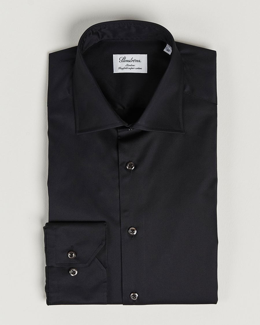 Mies | Kauluspaidat | Stenströms | Slimline Cut Away Shirt Black