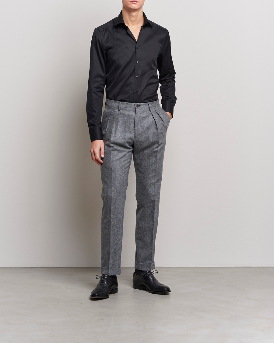 Mies | Kauluspaidat | Stenströms | Slimline Cut Away Shirt Black